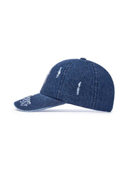 Vintage Destroyed Denim Unstructured Ballcap