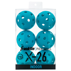 Franklin X-26 Indoor Pickleball Balls - Pack Of 6 Blue